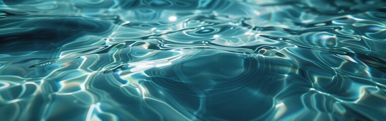 Poster - A body of water with ripples and waves. The water appears to be calm and still, with no visible movement. The blue color of the water creates a serene and peaceful atmosphere