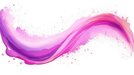 Wall Mural - Abstract colorful pink purple color painting illustration - Elliptical ellipse frame made of watercolor splashes, isolated on white background, Generative AI