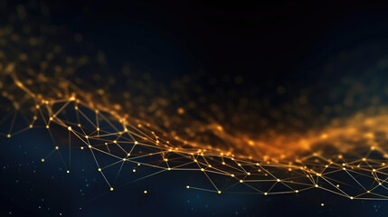 Wall Mural - texture abstract future technology lines with dots, network mesh background banner illustration 3d -