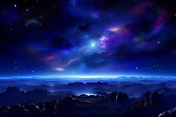 Wall Mural - Space star galaxy sky nebula night universe abstract astronomy. Star blue light cosmos dark black deep starry fantasy illustration outer bright science planet field.