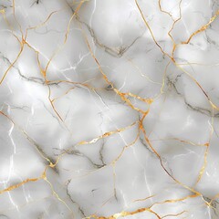Wall Mural - Light Gray Marble With Golden Veins Pattern