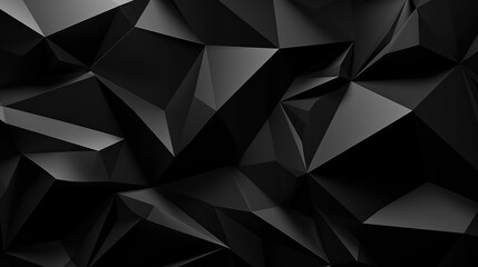 Wall Mural - abstract 3d texture, black crystal background, faceted texture, macro panorama, wide panoramic polyg