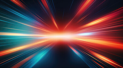 Sticker - abstract speed glowing light bold colors background banner illustration - speedy motion blur creatin