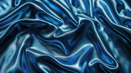 Close up of Metallic Blue Fabric Texture