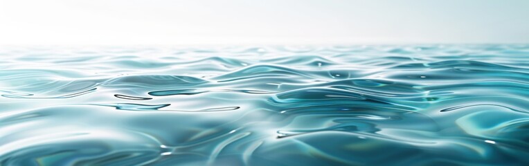 Poster - The image is of a large body of water with a blue color. The water appears to be calm and still, with no visible waves or ripples