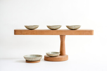 Canvas Print - Ceramic Bowls on Wooden Stand