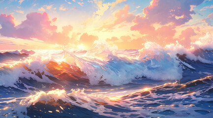 an anime inspired dream sky background,