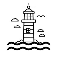 Lighthouse  icon, Lighthouse outline, Lighthouse  vector, ocean svg, ocean cliparts, clipart png, sea creatures, ship svg, Lighthouse SVG, Minimalist Line Art, sea svg, ocean svg, lighthouse, light, s