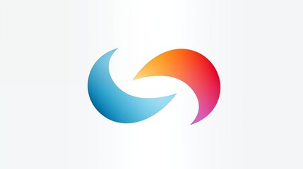 Poster - Abstract colorful logo with gradient blue and orange shapes forming a swirl.