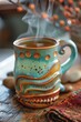 © Shadowkiruu - Steaming Cup of Tea in a Hand-Crafted Mug