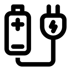 battery charge, rechargeable battery, battery, charging, charger, power source, energy source outline icon