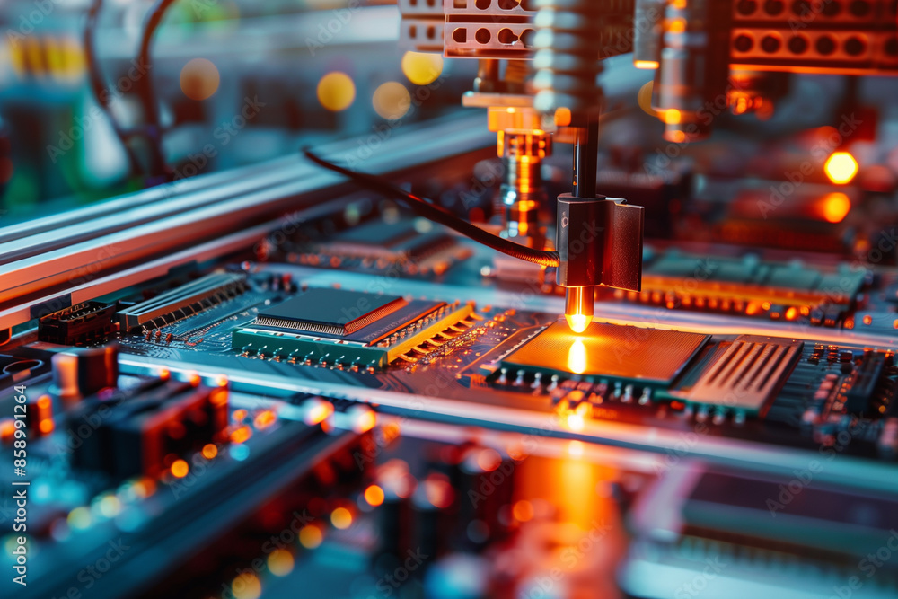 Automated robot for circuit board (PCB) assembly during soldering or ...