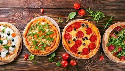 Sticker - delicious italian pizza on table