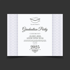 Wall Mural - graduation invitation with ornament template