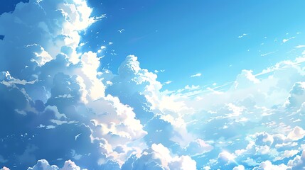 Thunderous Summer Skies: An Anime-Inspired Illustration with Clouds