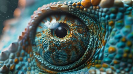 Poster - close up photo chameleon eye