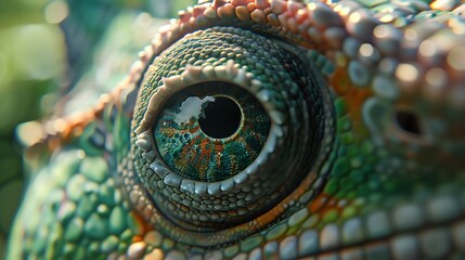 Sticker - close up photo chameleon eye