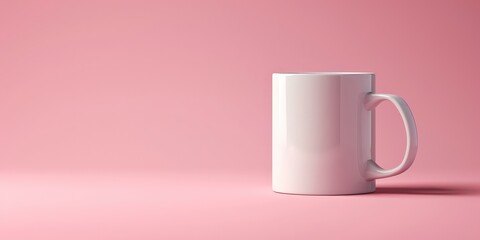 Sticker - White Mug on Pink Background