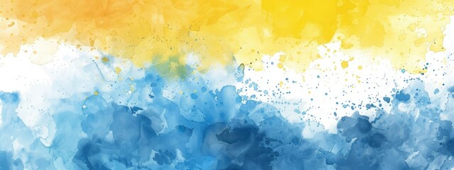 Wall Mural - Blue and yellow watercolor vector texture background