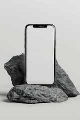 Wall Mural - Blank white phone display mockup, smartphone mockup