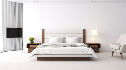 Wall Mural - luxurious hotel bedroom suite alone against a blank white background