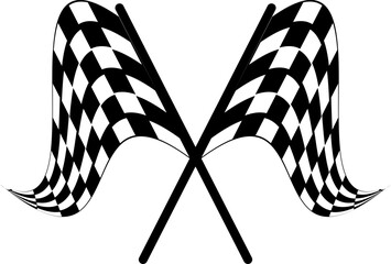 Wall Mural - double crossed checkered flags svg vector file racing flag motorbike racing , car racing flag ,Finnish line flag
