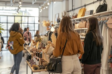 Wall Mural - Women Shopping in a Trendy Boutique