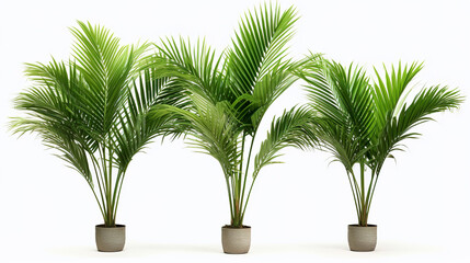 isolated palm trees on a white background