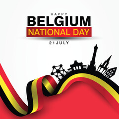 Wall Mural - happy national day Belgium greetings. abstract vector illustration design.