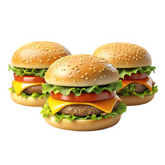 Wall Mural - hamburger isolated on white background