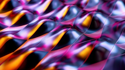Colorful abstract wave pattern with vibrant hues and smooth curves, futuristic digital art concept