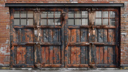 Sticker - old wooden door  