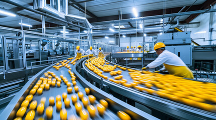 Wall Mural - Indoor shot of a food processing plant