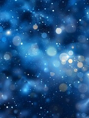 Wall Mural - Abstract Blue Bokeh Background With Sparkling Lights