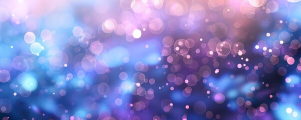Abstract blurred bokeh lights pattern with purple and blue gradient