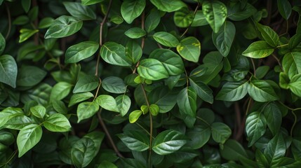 Wall Mural - Medicinal Plant: Twisted Jungle Vines of Tiliacora Triandra Climbing in Southeast Asian Forest