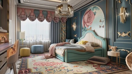 Wall Mural - Interior design of child room in luxury apartment