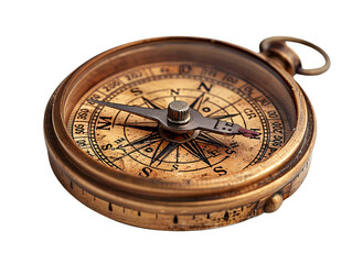 vintage compass with intricate details on white