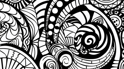 Wall Mural - Adult colouring book page