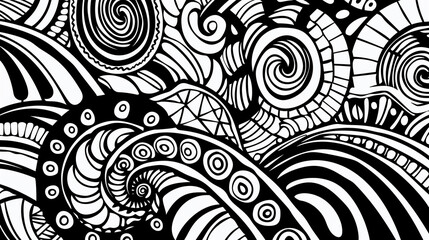 Wall Mural - Adult colouring book page