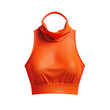 © PTC_KICKCAT - Vibrant orange sleeveless crop top with halter neck design on white background, perfect for summer fashion and casual wear