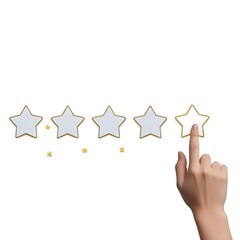 Wall Mural - 5 star review, finger clicking the fifth star