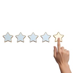 Wall Mural - 5 star review, finger clicking the fifth star