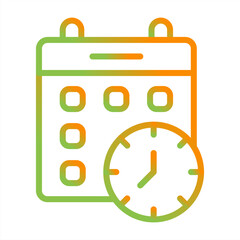 Sticker - Calender Clock Vector Icon