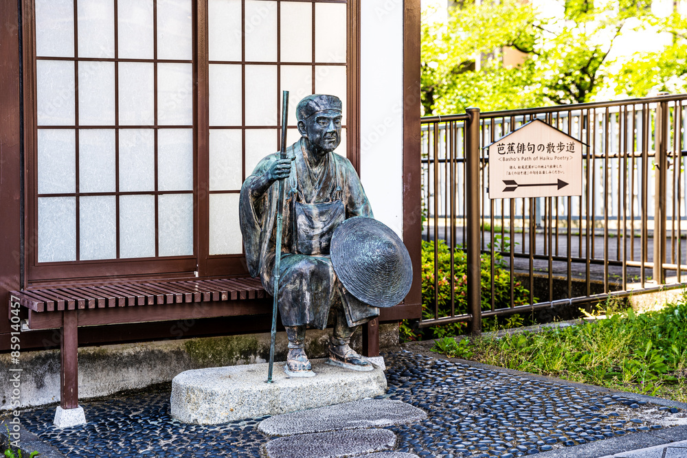 Statue Of Japanese Poet Matsuo Basho In Fukagawa District Near Umibe Statue Of Japanese Poet Matsuo Basho In Fukagawa District Near Umibe
