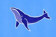 © ADDICTIVE STOCK - Simplistic blue illustration of a feeding whale on a plain background