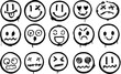 © Waqas - Set of Grunge Spray Painted Emoticons, Urban Street Art Style, Spray smile faces