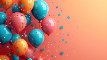 Sticker - colorful balloons on background