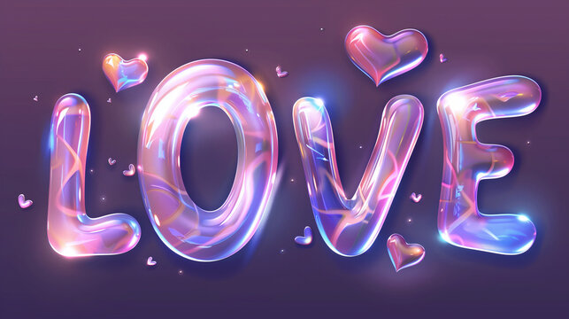 love text typography, LOVE, Twinkling letters
