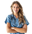 © Irfan - female nurse crossed arms on isolated transparent background
